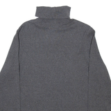 HARLEY DAVIDSON Womens Patterned Jumper Grey Roll Neck Tight Knit M