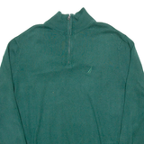 NAUTICA Mens Jumper Green 1/4 Zip Tight Knit M