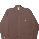 CLUB Mens Plain Shirt Brown Long Sleeve M