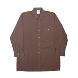 CLUB Mens Plain Shirt Brown Long Sleeve M