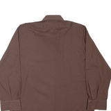 CLUB Mens Plain Shirt Brown Long Sleeve M