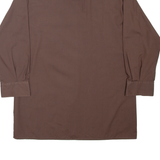 CLUB Mens Plain Shirt Brown Long Sleeve M