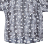 FAR HORIZON Mens Shirt Grey Viscose Crazy Pattern XL
