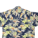 ROSS RIVER Mens Shirt Blue Viscose Crazy Pattern XL
