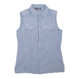 TEDDY'S Womens Shirt Purple Check Sleeveless S