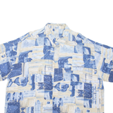 MARSUM Mens Shirt Blue Crazy Pattern 2XL