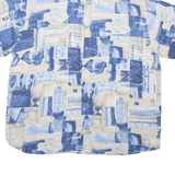 MARSUM Mens Shirt Blue Crazy Pattern 2XL