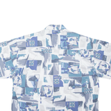 HAPPY LIFE Mens Shirt White Crazy Pattern L