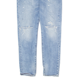 LEVI'S 501CT Jeans Distressed Mens Blue Regular Tapered Stone Wash W32 L31