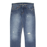 LEVI'S 511 Jeans Distressed Mens Blue Slim Straight Stone Wash W32 L34