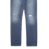 LEVI'S 511 Jeans Distressed Mens Blue Slim Straight Stone Wash W32 L34