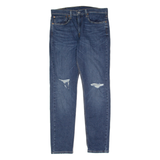 LEVI'S 512 BIG E Jeans Distressed Lo-Ball Mens Blue Slim Tapered W34 L32