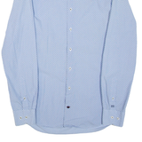 TOMMY HILFIGER Slim Fit Mens Shirt Blue Spotted Long Sleeve M