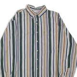 WINDBREAKER Mens Shirt Green Striped Long Sleeve XL
