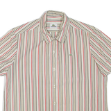 LACOSTE Womens Shirt White Striped L