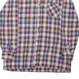 Mens Shirt Blue Check Long Sleeve L