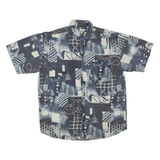 HAPPY LIFE Mens Shirt Blue Crazy Pattern M