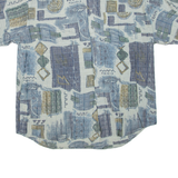 CANDA Mens Shirt Blue Crazy Pattern 2XL