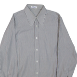CONFEZIONI DE LUSSO Mens Shirt Black Striped Long Sleeve M