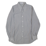 CONFEZIONI DE LUSSO Mens Shirt Black Striped Long Sleeve M