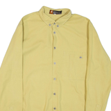 BORRONI Mens Plain Shirt Yellow Long Sleeve L