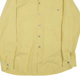 BORRONI Mens Plain Shirt Yellow Long Sleeve L