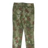 GUESS Floral Distressed Womens Jeans Green Slim Skinny W25 L32