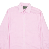 LAUREN RALPH LAUREN Fitted Non Iron Mens Shirt Pink Striped Long Sleeve S