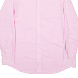 LAUREN RALPH LAUREN Fitted Non Iron Mens Shirt Pink Striped Long Sleeve S