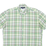 TOMMY HILFIGER Mens Shirt Green Check L