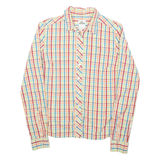 LACOSTE Womens Shirt Red Striped Long Sleeve S