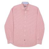 TOMMY HILFIGER Tailored Fitted Mens Shirt Red Gingham Long Sleeve L