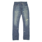 RIVER ISLAND Distressed Womens Jeans Blue Slim Straight Stone Wash W26 L31