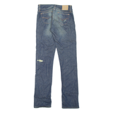 RIVER ISLAND Distressed Womens Jeans Blue Slim Straight Stone Wash W26 L31