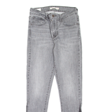 LEVI'S 721 High Rise BIG E Womens Jeans Grey Slim Skinny Stone Wash W28 L27