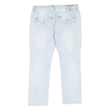 TRUE RELIGION Distressed Mens Jeans Blue Slim Straight Stone Wash W34 L27