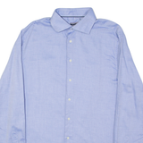 TOMMY HILFIGER Tailored Fitted Mens Plain Shirt Blue Long Sleeve L