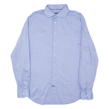 TOMMY HILFIGER Tailored Fitted Mens Plain Shirt Blue Long Sleeve L