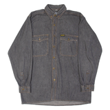 EXPLORER Mens Denim Shirt Grey Long Sleeve M