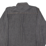EXPLORER Mens Denim Shirt Grey Long Sleeve M