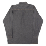 EXPLORER Mens Denim Shirt Grey Long Sleeve M
