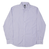 CALVIN KLEIN Slim Fit Mens Shirt Purple Striped Long Sleeve L