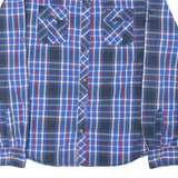 DIESEL Mens Shirt Blue 90s Plaid Long Sleeve L