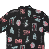 PULL & BEAR Mens Shirt Black Viscose Crazy Pattern S