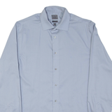 CALVIN KLEIN Slim Fit Mens Plain Shirt Blue Long Sleeve S