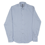 CALVIN KLEIN Slim Fit Mens Plain Shirt Blue Long Sleeve S