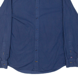 TOMMY HILFIGER Mens Plain Shirt Blue Long Sleeve M