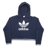 ADIDAS Cropped Womens Blue Hoodie UK 10
