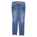 GUESS Floral Mens Jeans Blue Regular Straight W30 L32