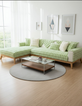 Anyseat Sofa Towel Super Soft Rabbit Plush Light Green Thicken Bubble Velvet Non-slip Sectional Sofa Cover Non-slip L-shaped Couch Cover